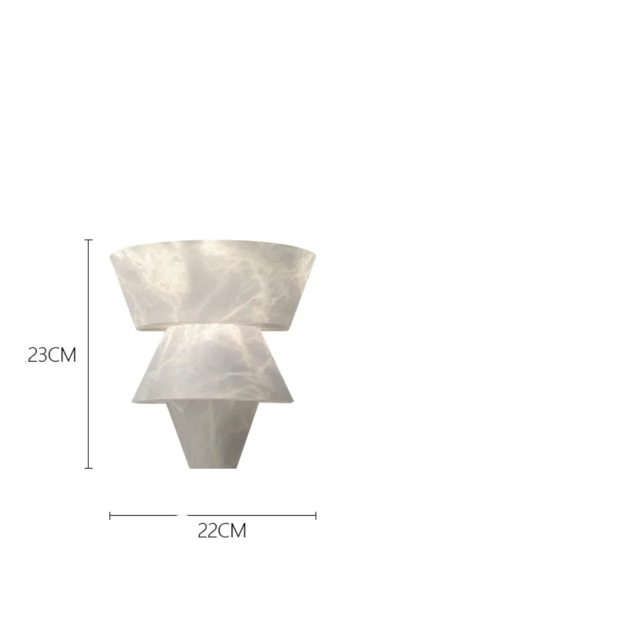 Compact marble wall sconce glowing warm