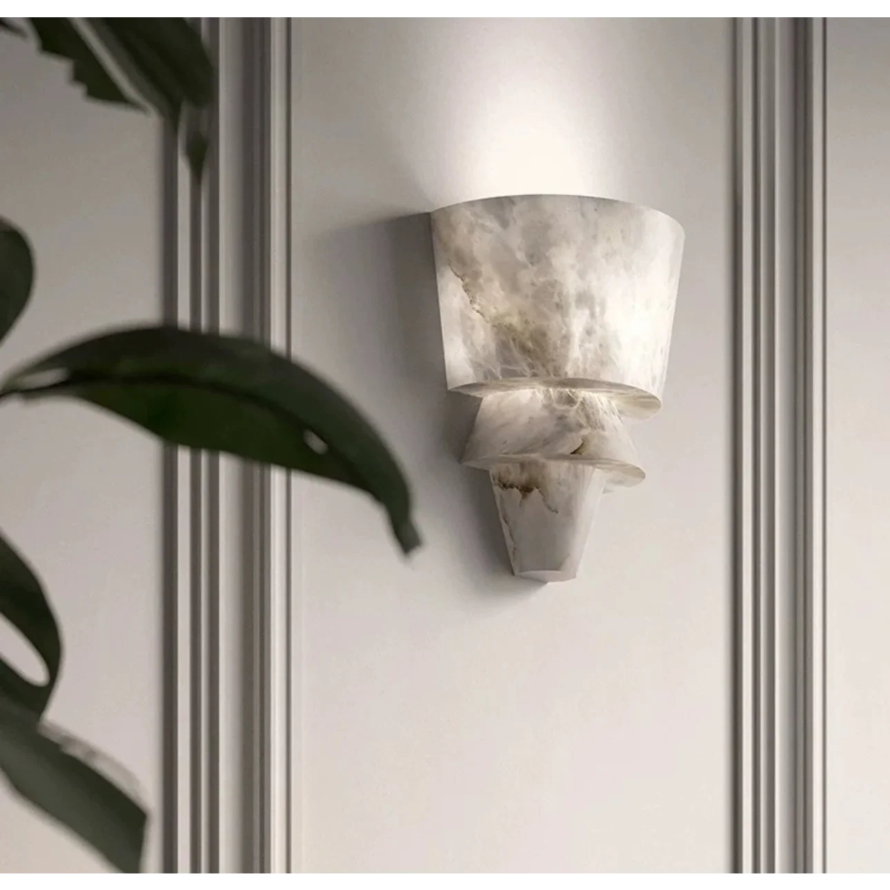 Marble wall light in a bedroom