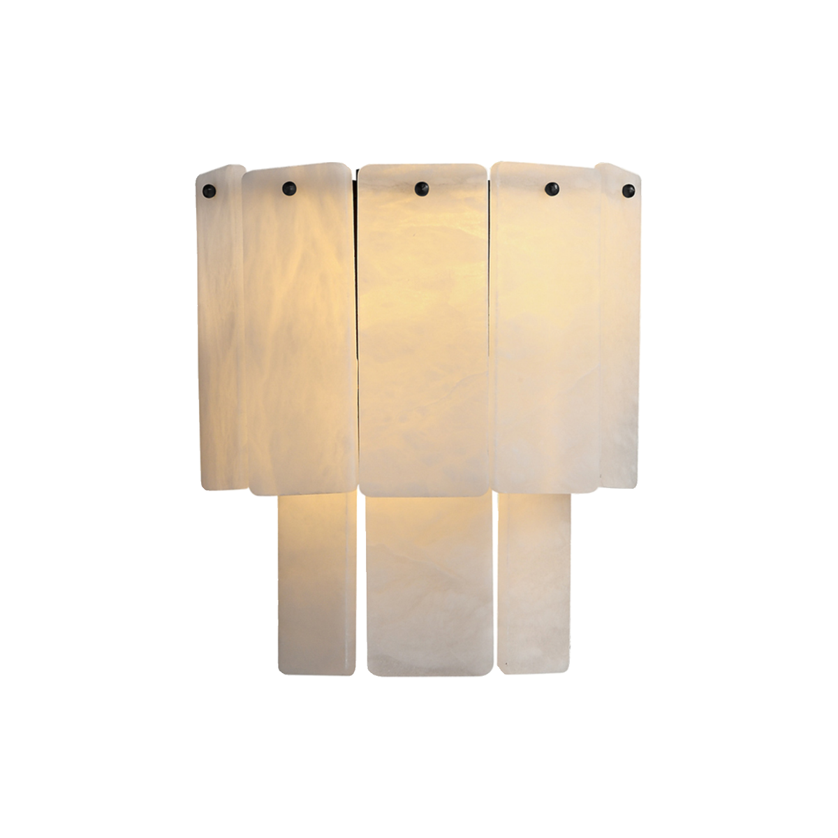 Alabaster Wall Sconce – Layered Stone Panels & Ambient Glow - Sconces