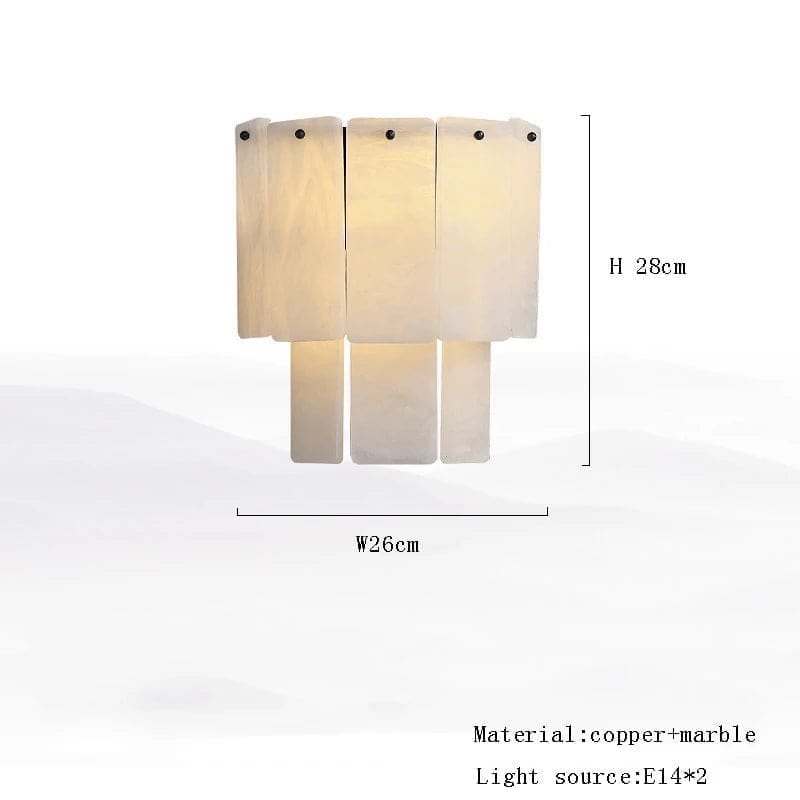 Alabaster Wall Sconce – Layered Stone Panels & Ambient Glow - Sconces