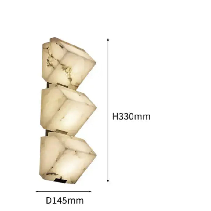 Cubist Alabaster Wall Sconce | Vintage French Accent Lighting - Sconces