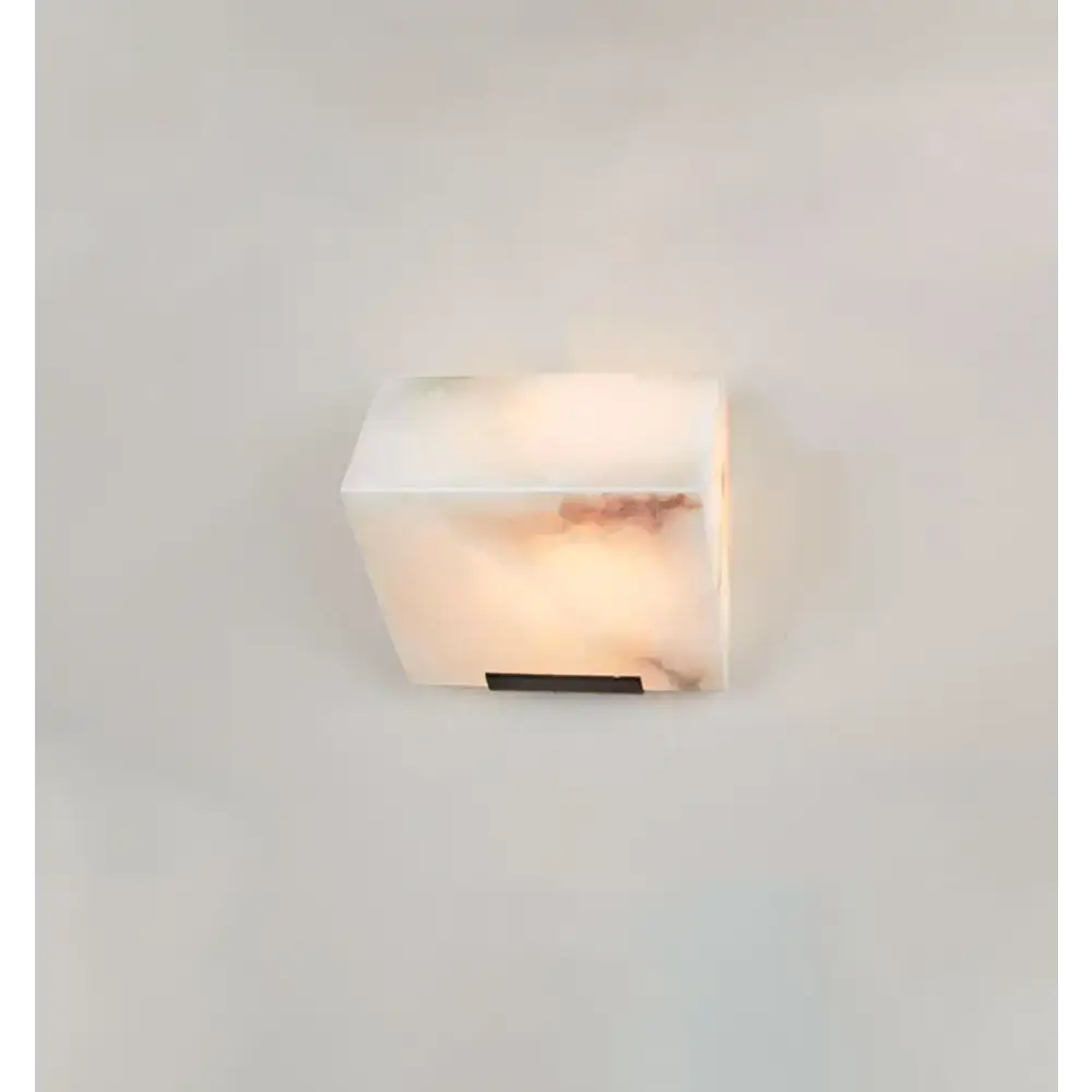Cubist Alabaster Wall Sconce | Vintage French Accent Lighting - Sconces