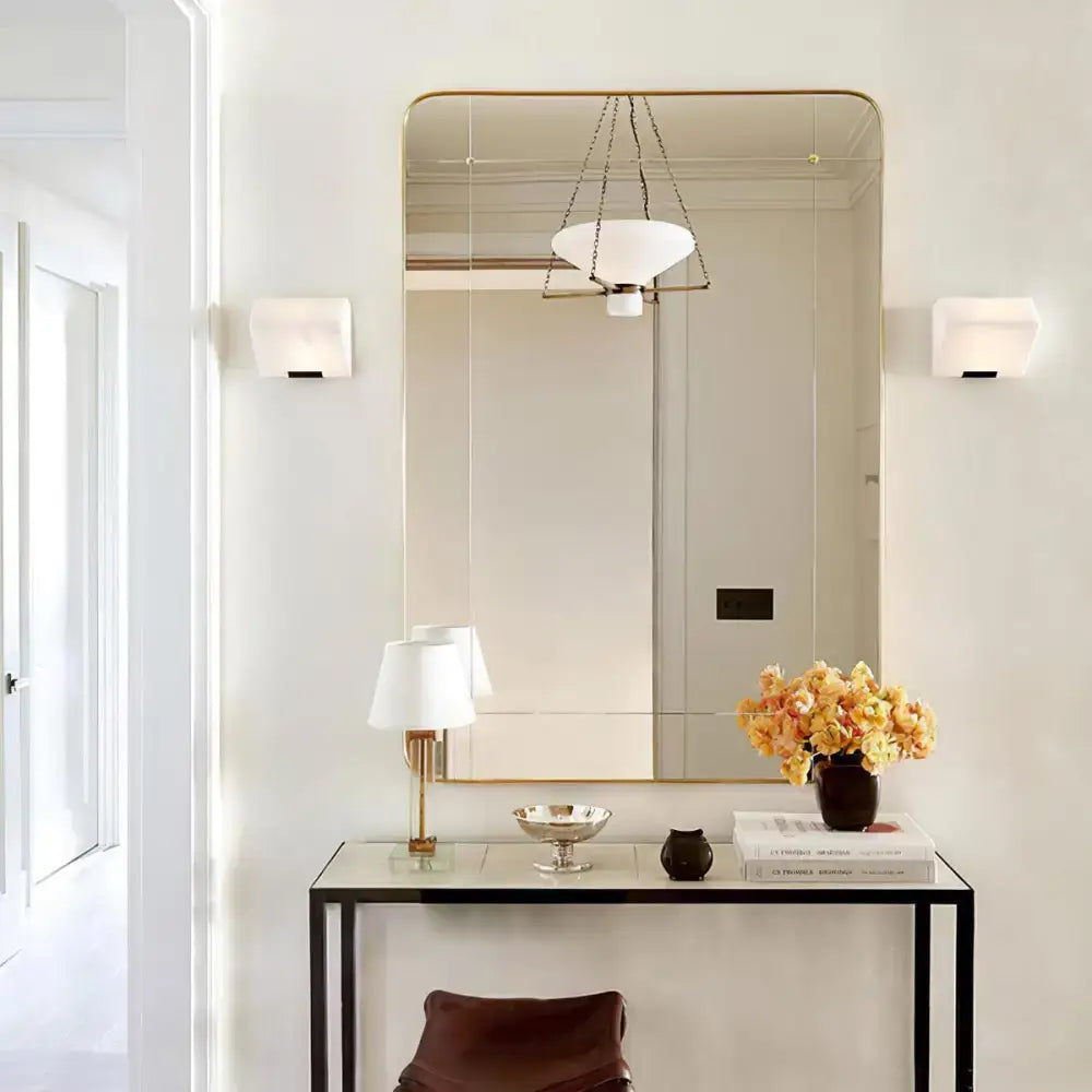 Cubist Alabaster Wall Sconce | Vintage French Accent Lighting - Sconces
