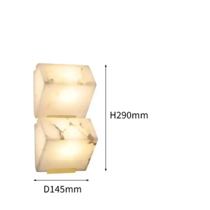 Cubist Alabaster Wall Sconce | Vintage French Accent Lighting - Sconces