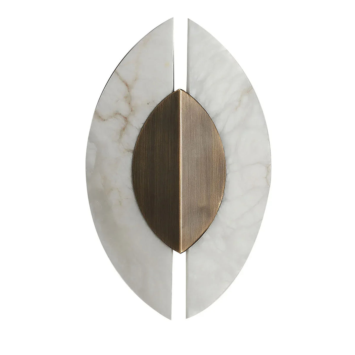 Genuine Alabaster Wing Wall Sconce Brushed Brass | Low Profile Hallway Light Bedroom Pair G9 2700k Casalola Lights