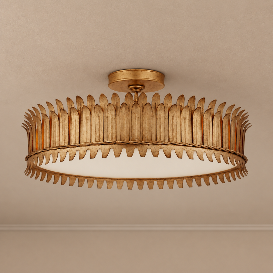Alloro Leaf Semi-Flush Ceiling Light