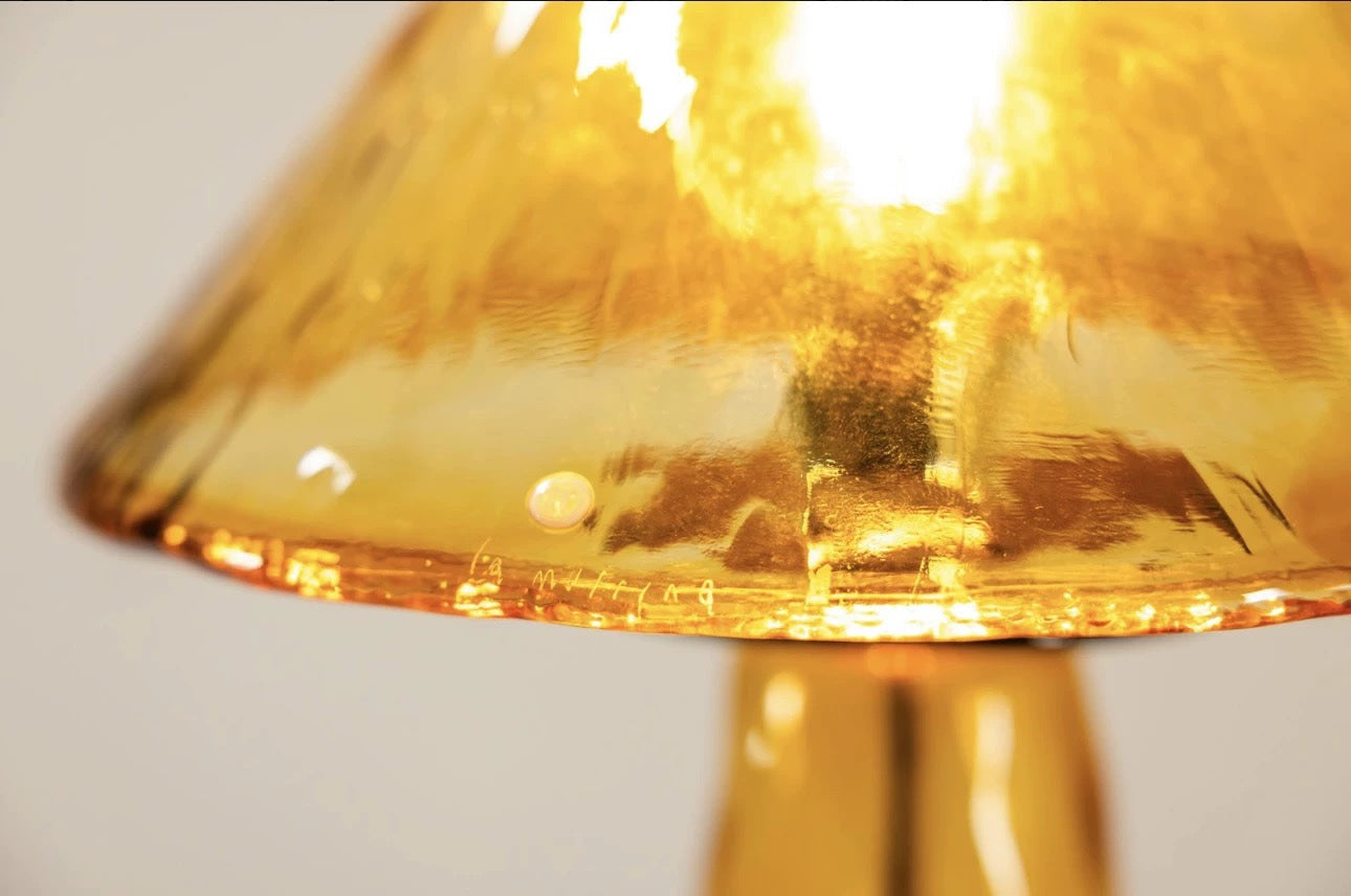 Amber Glass Mushroom Table Lamp | Art Deco Casalolalights Luxury Lamps for Interior Designers