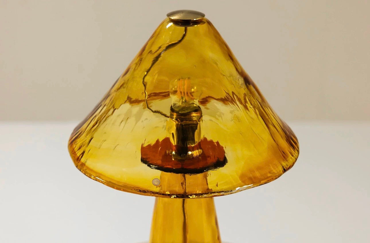 Amber Glass Mushroom Table Lamp | Art Deco Casalolalights Luxury Lamps for Interior Designers