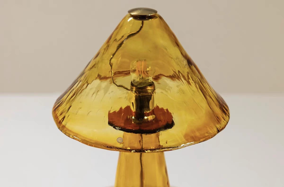 Amber Glass Mushroom Table Lamp | Art Deco Casalolalights Luxury Lamps for Interior Designers