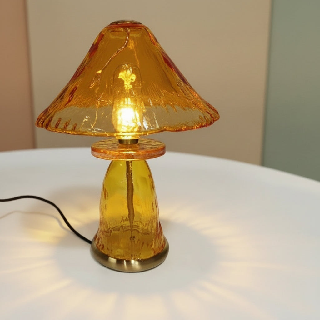 Amber Glass Mushroom Table Lamp | Art Deco Casalolalights Luxury Lamps for Interior Designers