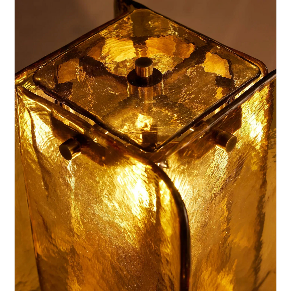 Amber Glass Table Lamp for Living Room and Office Desk | Layered Panels Art Deco Modern Dimmable Option Casalola Lights