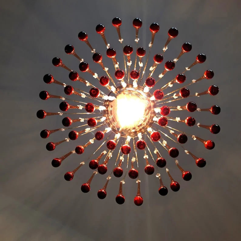 Amber Glass Chandelier 60-80cm | Murano-style Teardrop & Crystal Gold Light Dining Room Foyer Casalolalights Luxury
