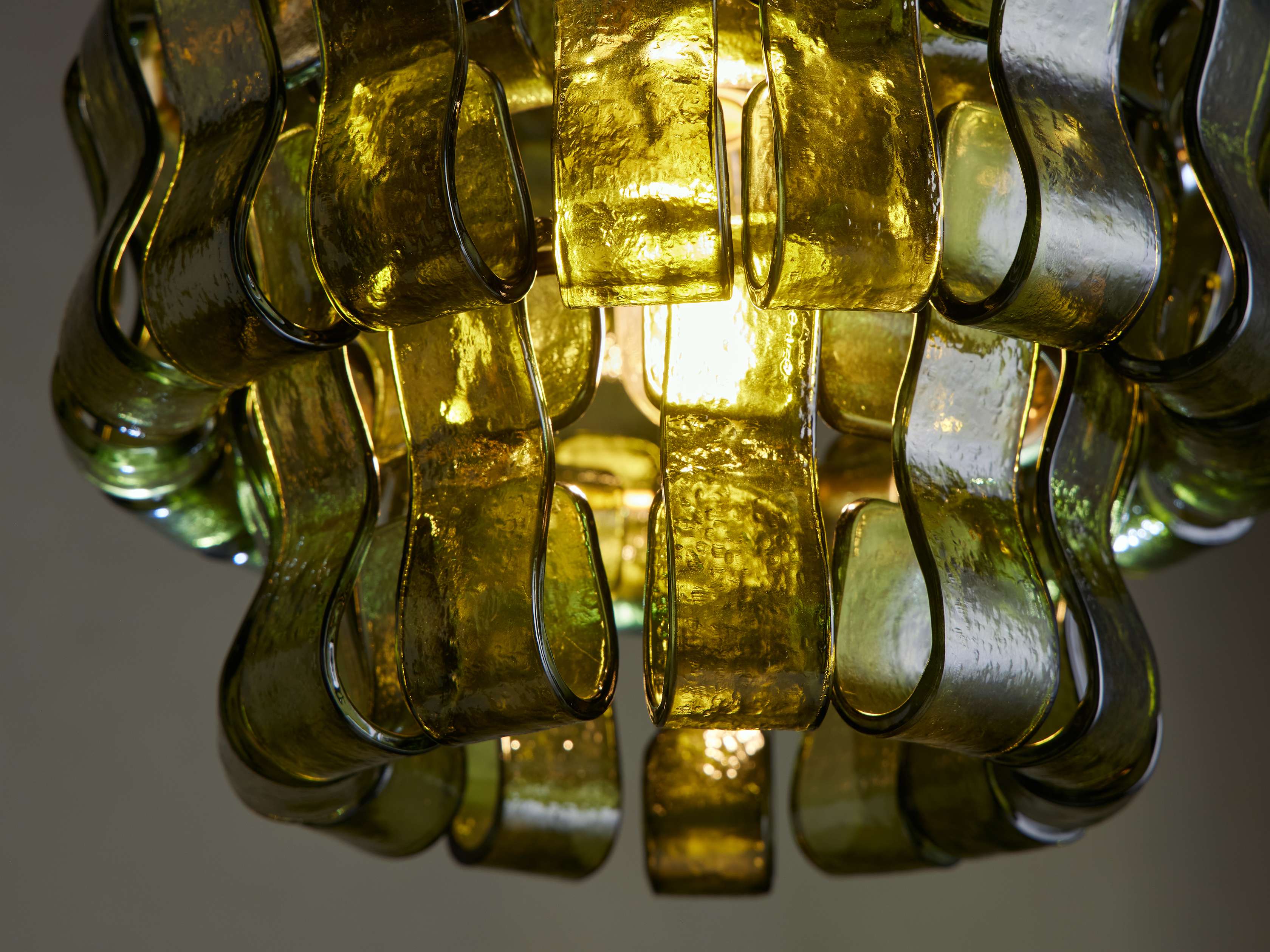 Curved Textured Glass Pendant Light with Brass or Bronze Frame Kitchen Island Dining Room Lighting Casalolalights