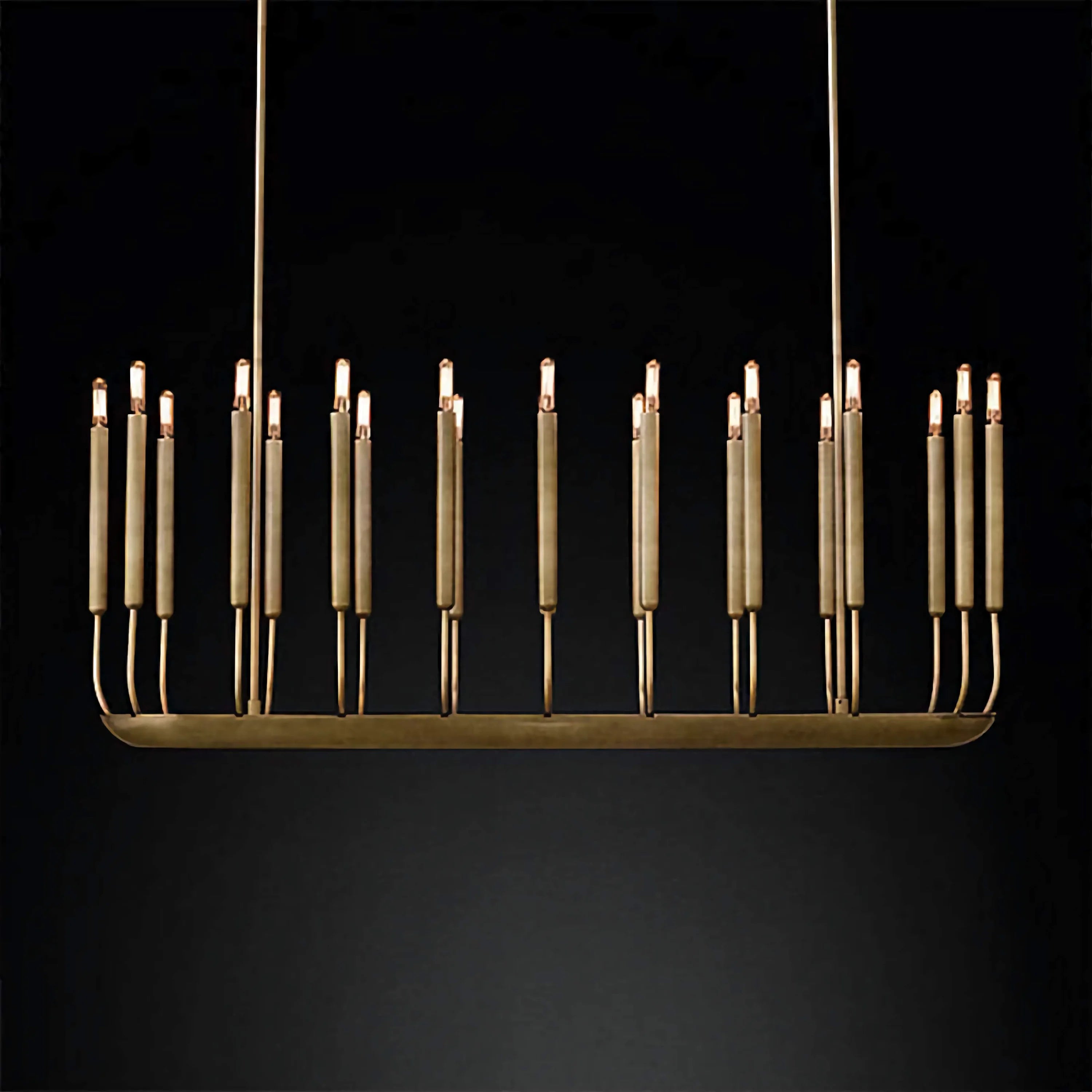 Linear Copper Chandelier – 20/24-light Modern Dining Fixture Casalolalights Luxury Lamps for Interior Designers
