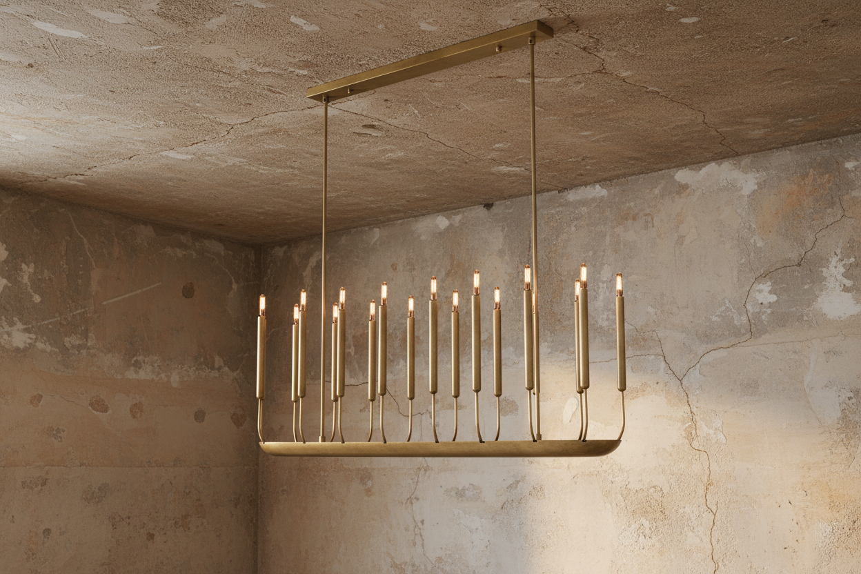 Linear Copper Chandelier – 20/24-light Modern Dining Fixture Casalolalights Luxury Lamps for Interior Designers