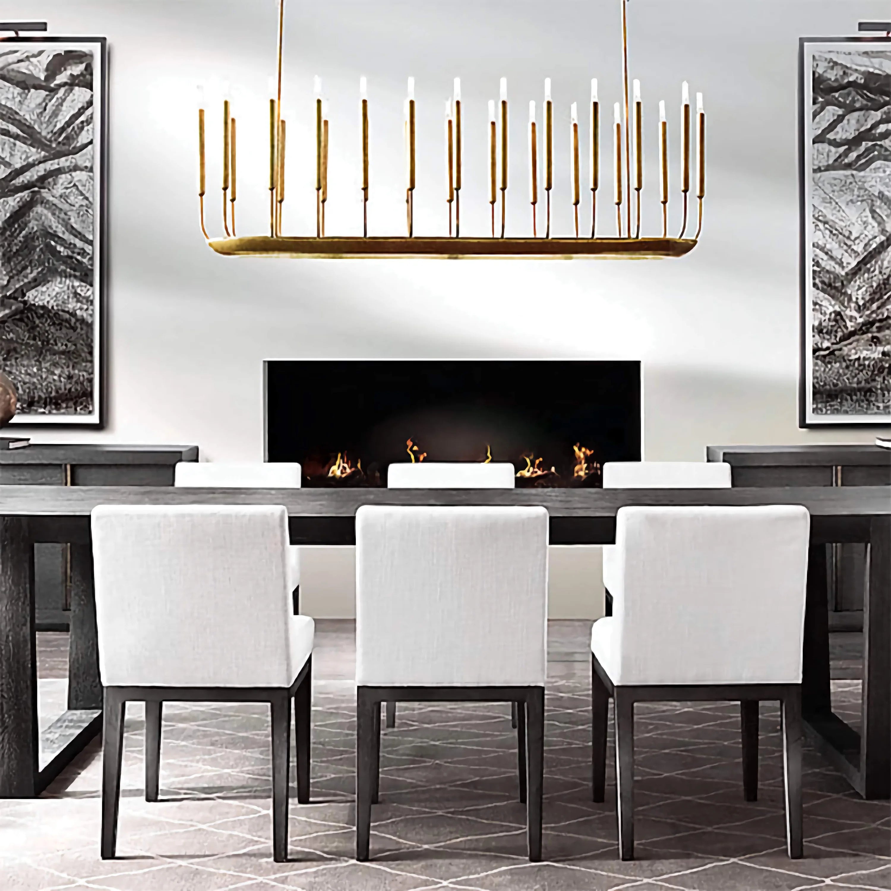 Linear Copper Chandelier – 20/24-light Modern Dining Fixture Casalolalights Luxury Lamps for Interior Designers
