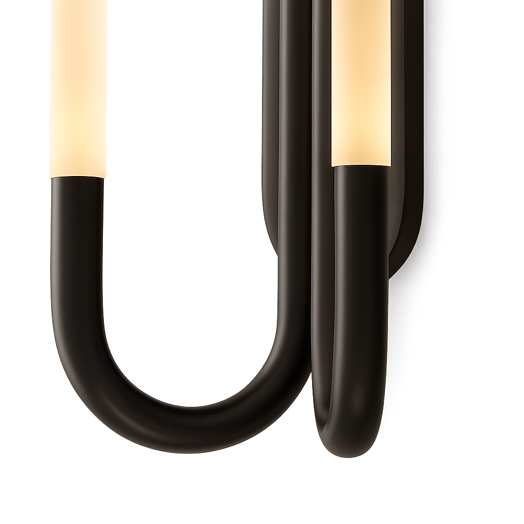 Double Tube Brass Wall Sconce with Frosted Glass – Modern U-shape Light for Bedroom Hallway or Bathroom Casalolalights