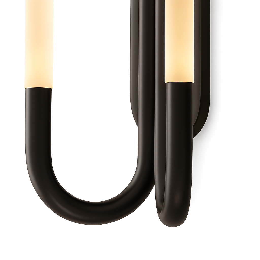 Double Tube Brass Wall Sconce with Frosted Glass – Modern U-shape Light for Bedroom Hallway or Bathroom Casalolalights