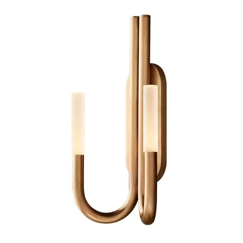 Double Tube Frosted Glass Wall Sconce Brass or Black | Tall Hallway Pair Mirror Light 51cm Vertical Casalola Lights