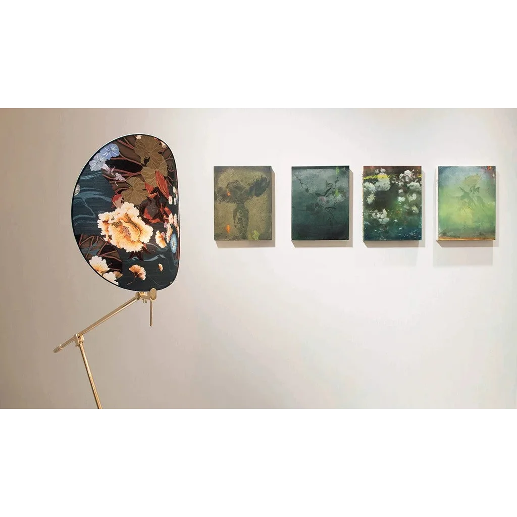 Akira Brass Floral Screen Art Deco Floor Lamp | Kyoto Atelier Hana Adjustable Ul-listed Led-ready