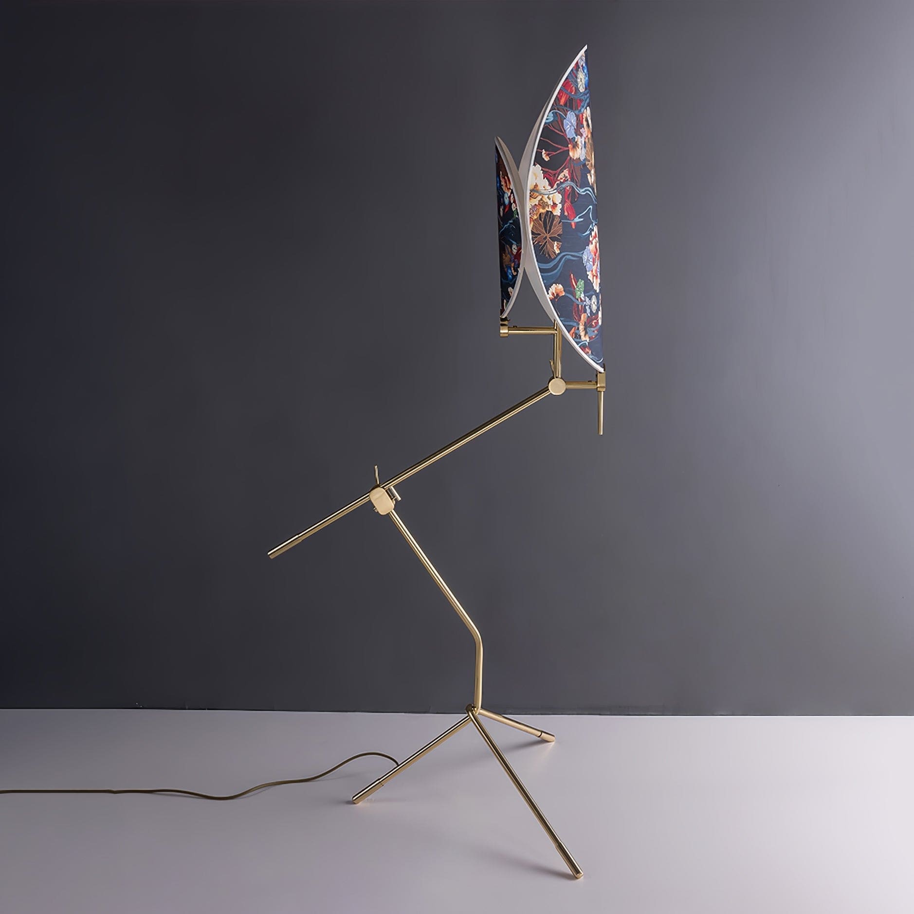 Shop for Floor Lamps - Unique - Fabric & Copper - Akira