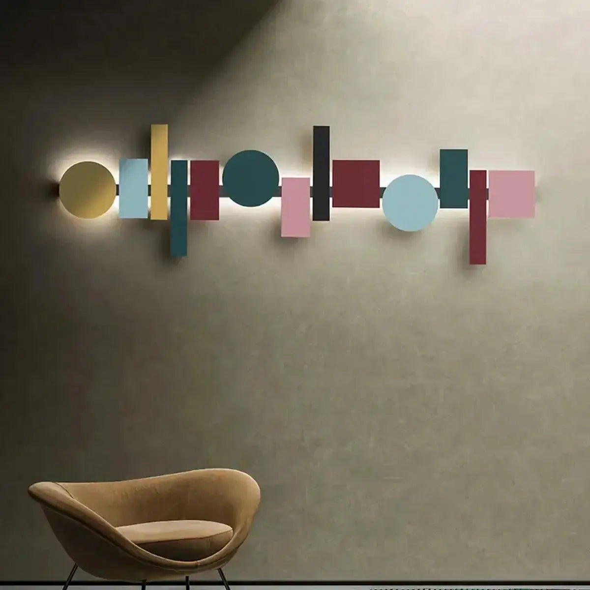 Modern Colorful Led Wall Lamp | Art Decor Lighting for Living Room Commercial - Sconces