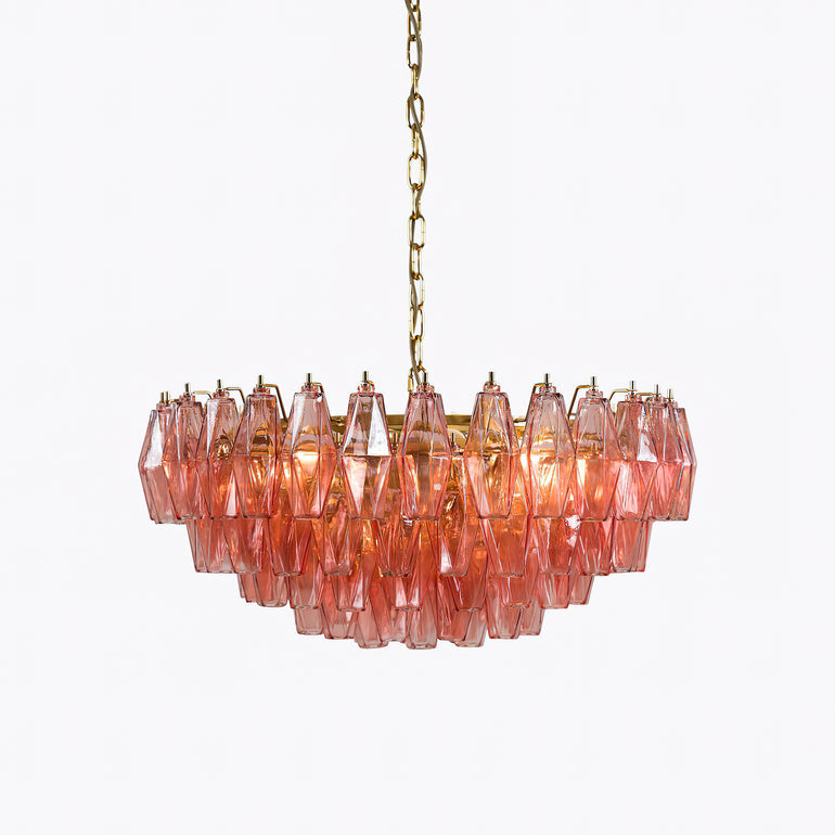 Clear Glass and Brass Candle Chandelier Classic Dining Room Ceiling Light with E14 Candelabra Arms Fixture