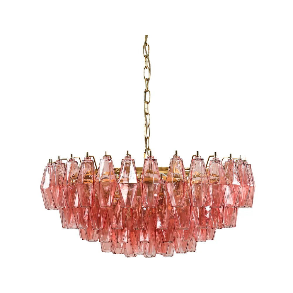 Clear Glass and Brass Candle Chandelier Classic Dining Room Ceiling Light with E14 Candelabra Arms Fixture