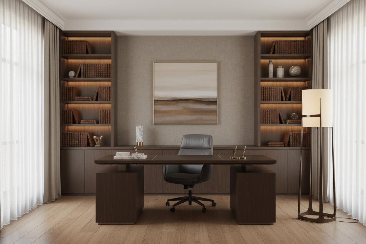 Blackened Iron Floor Lamp Architectural Minimalist Open Frame Linen Drum Shade 162.5cm Casalolalights Luxury Lamps