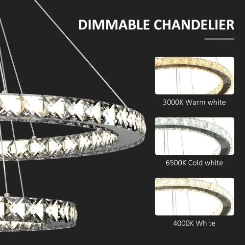 Luxury 2-rings Crystal Chandelier | Modern Light | Ceiling Lamp for Living Room