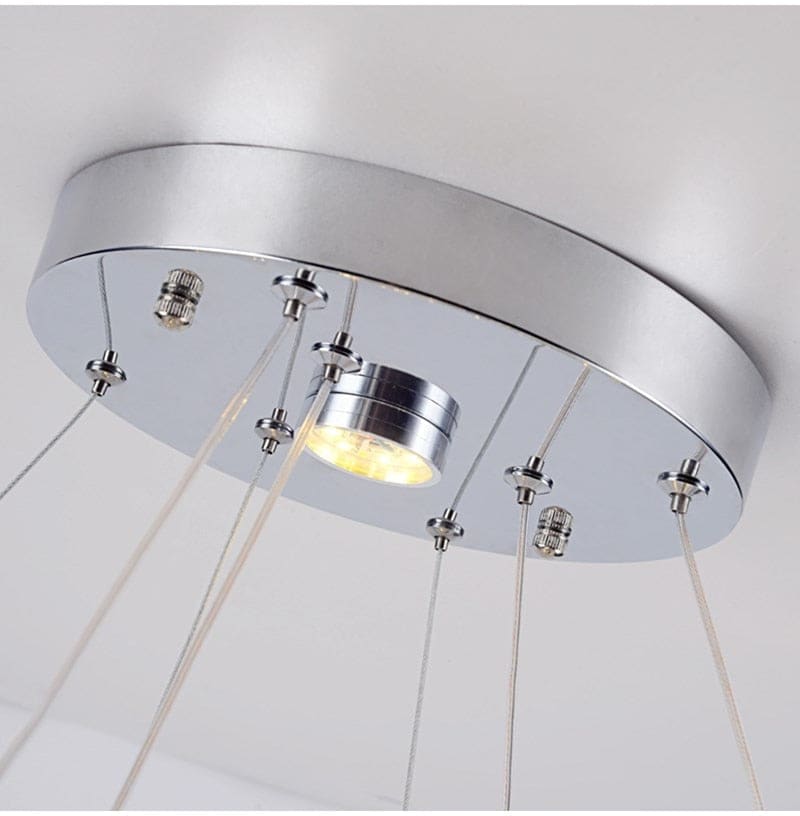 Silver Crystal Chandelier with Three Rings - Unparalleled Luxury for your Living Room Hotel - Chandeliers