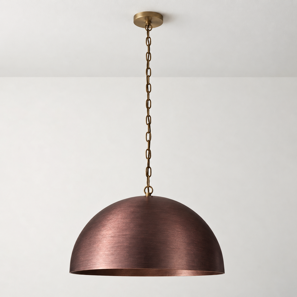 Red Dome Pendant Light for Kitchen Island | Stainless Steel Five Sizes Custom Chain High Ceilings Casalola Lights