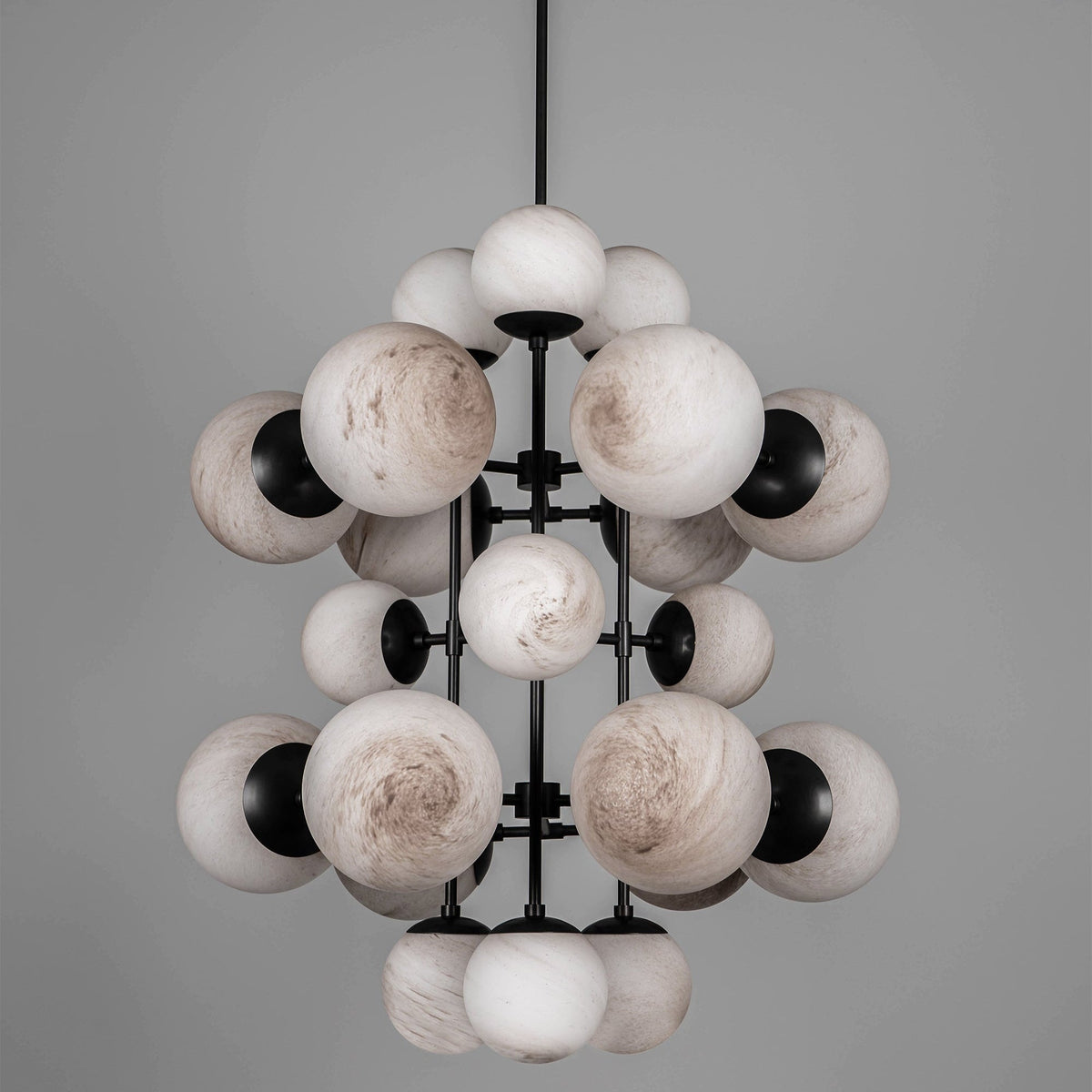 Cluster Chandelier 44’’ Marbled Glass Sphere – Modern Dining Room Ligh Casalolalights Luxury Lamps for Interior