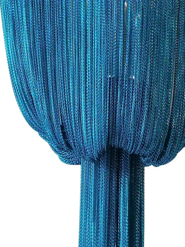 Azurro Chandelier | Luxury Blue Beaded Ceiling Lamps for Stairs Dining Room Living - Chandeliers