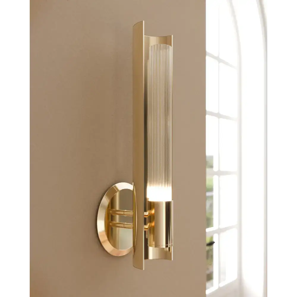 Baccara Crystal Wall Sconce – Polished Brass for Hallway & Bedroom - Sconces
