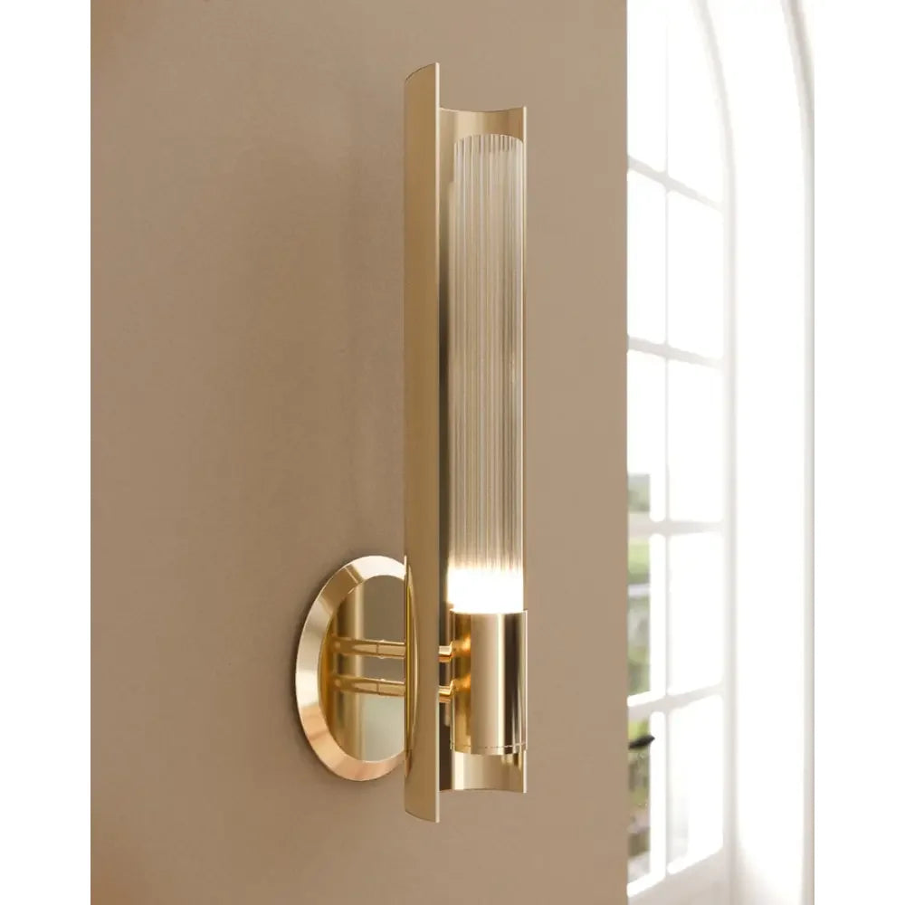 Baccara Crystal Wall Sconce – Polished Brass for Hallway & Bedroom - Sconces