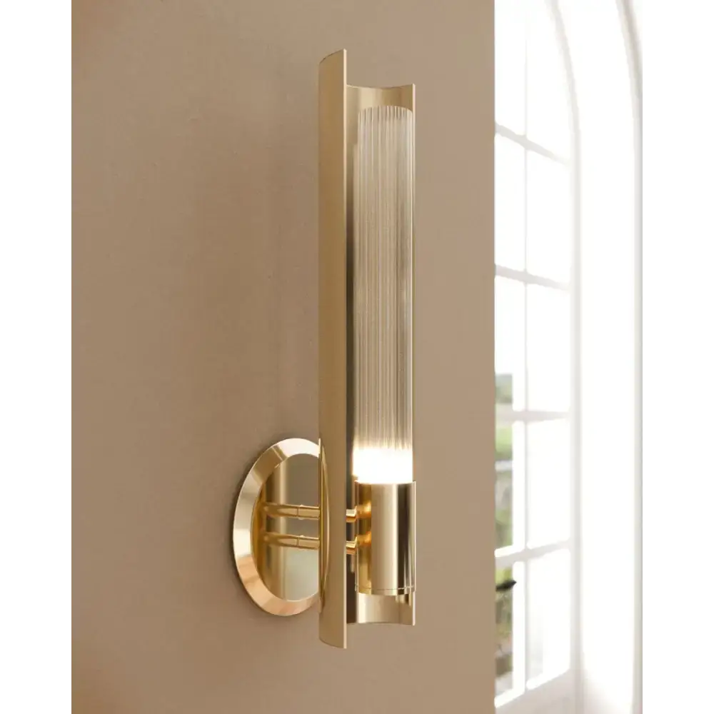 Baccara Crystal Wall Sconce – Polished Brass for Hallway & Bedroom - Sconces