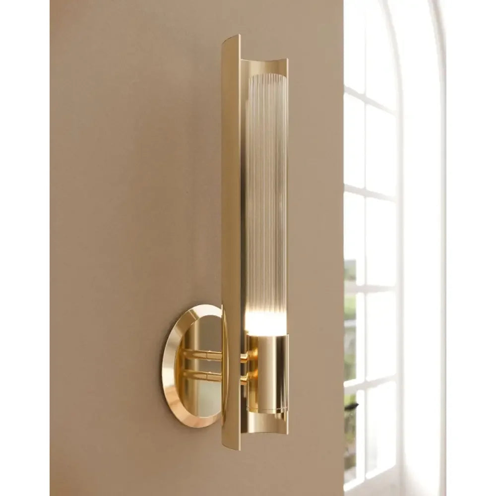 Baccara Crystal Wall Sconce – Polished Brass for Hallway & Bedroom - Sconces