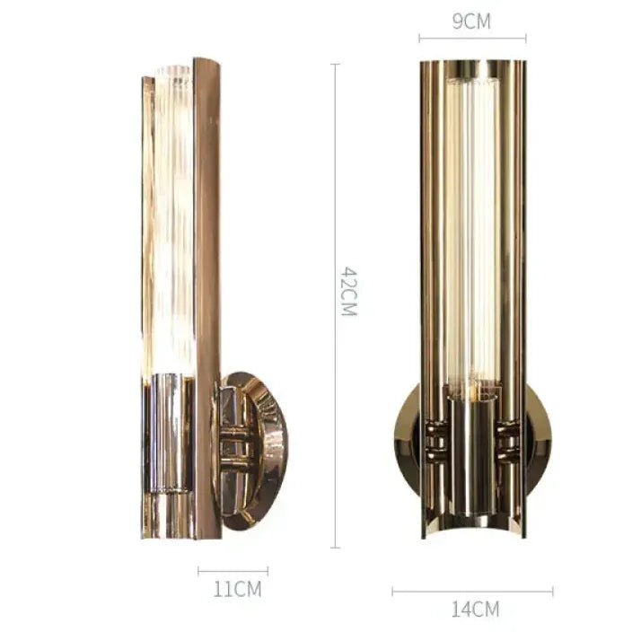 Baccara Crystal Wall Sconce – Polished Brass for Hallway & Bedroom - Sconces