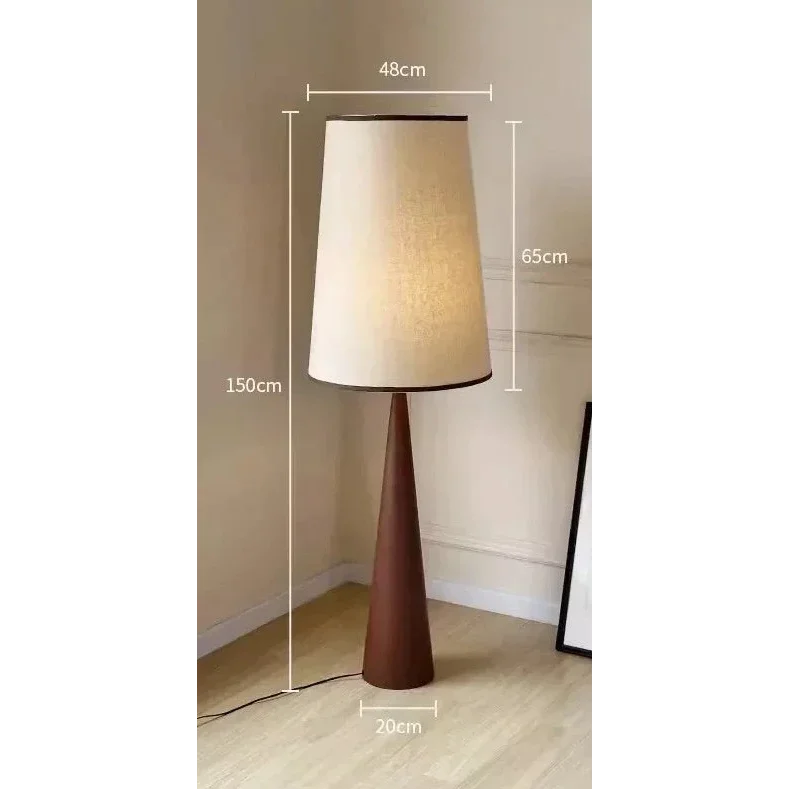 Bakelite & Wood Floor Lamp Fabric Shade | 150cm Tall Ash or Walnut E26/e27 Dimmable Option Casalola Lights Luxury Lamps