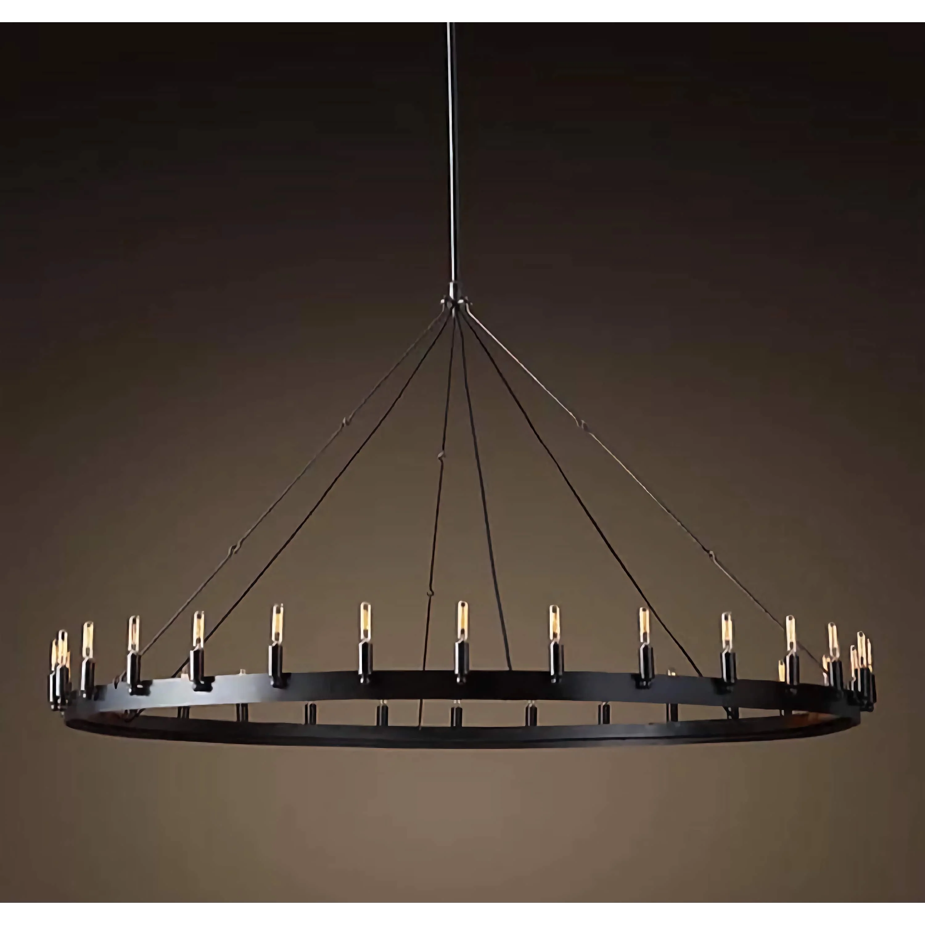 Candle Ring Camino Vintage Chandelier for Dining Room Kitchen Living | Black Finish | Casalola Lights