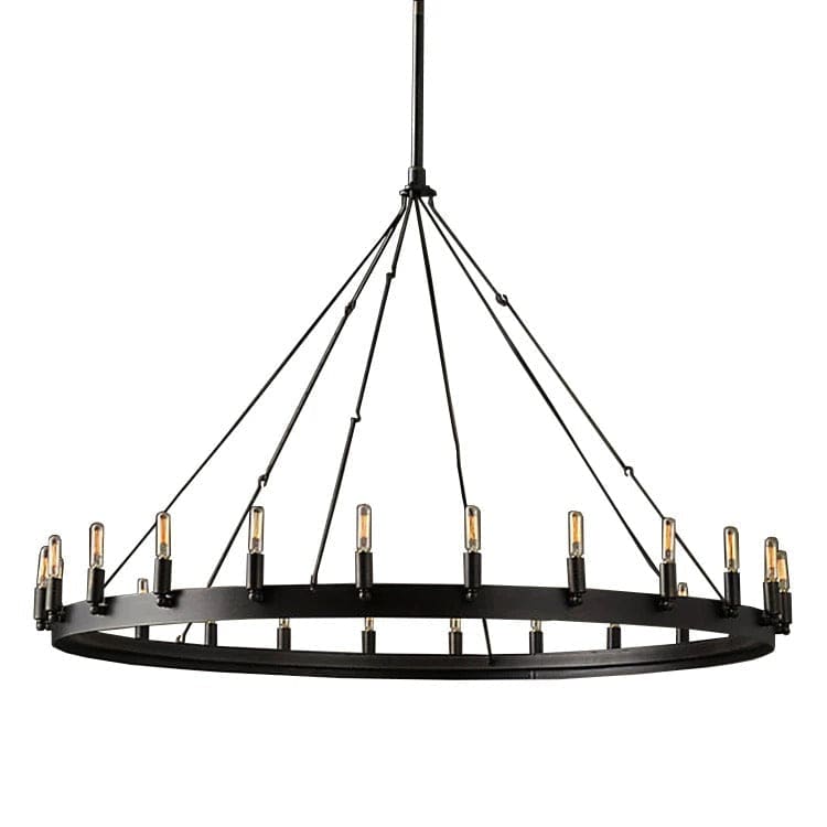 Candle Ring Antique Chandelier for Dining Room Kitchen Living | Black Finish | Casalola Lights - Chandeliers