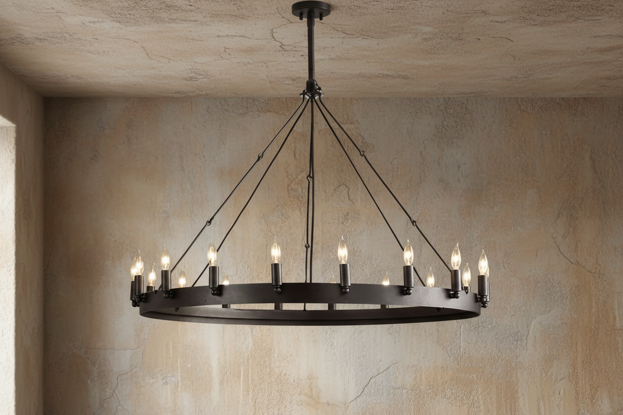 Camino Dining Room Chandelier Iron – Candle Ring Led Pendant Light Casalolalights Luxury Lamps for Interior Designers