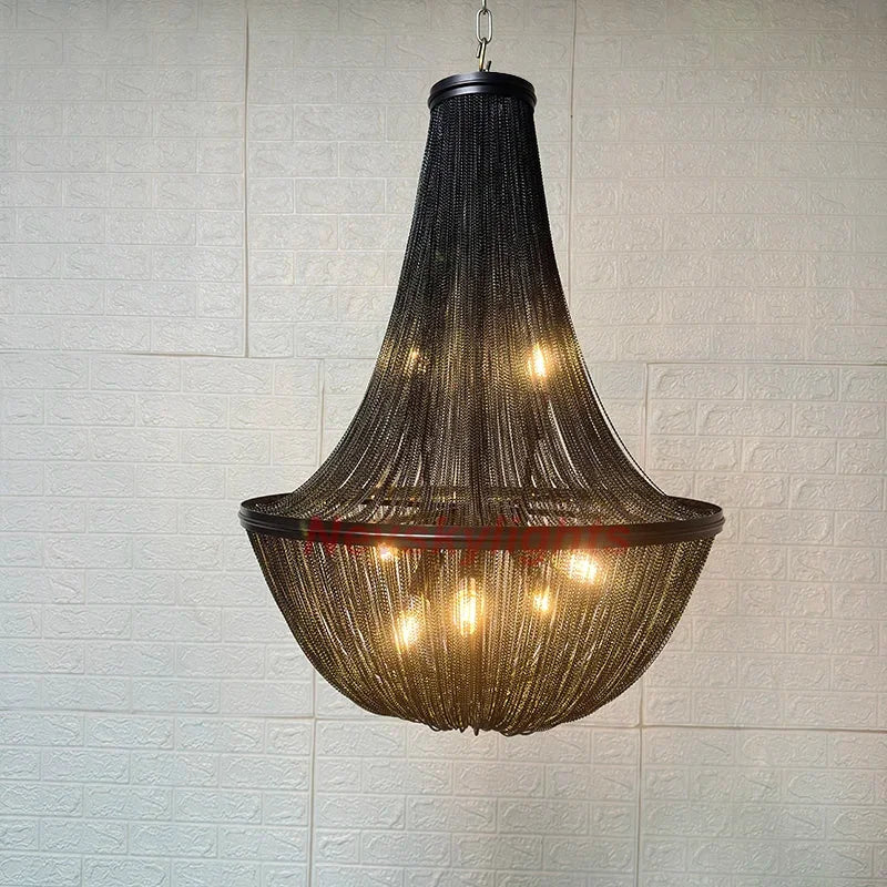 Black Beaded Chandelier | Ceiling Lamps for Dining Room Stairs