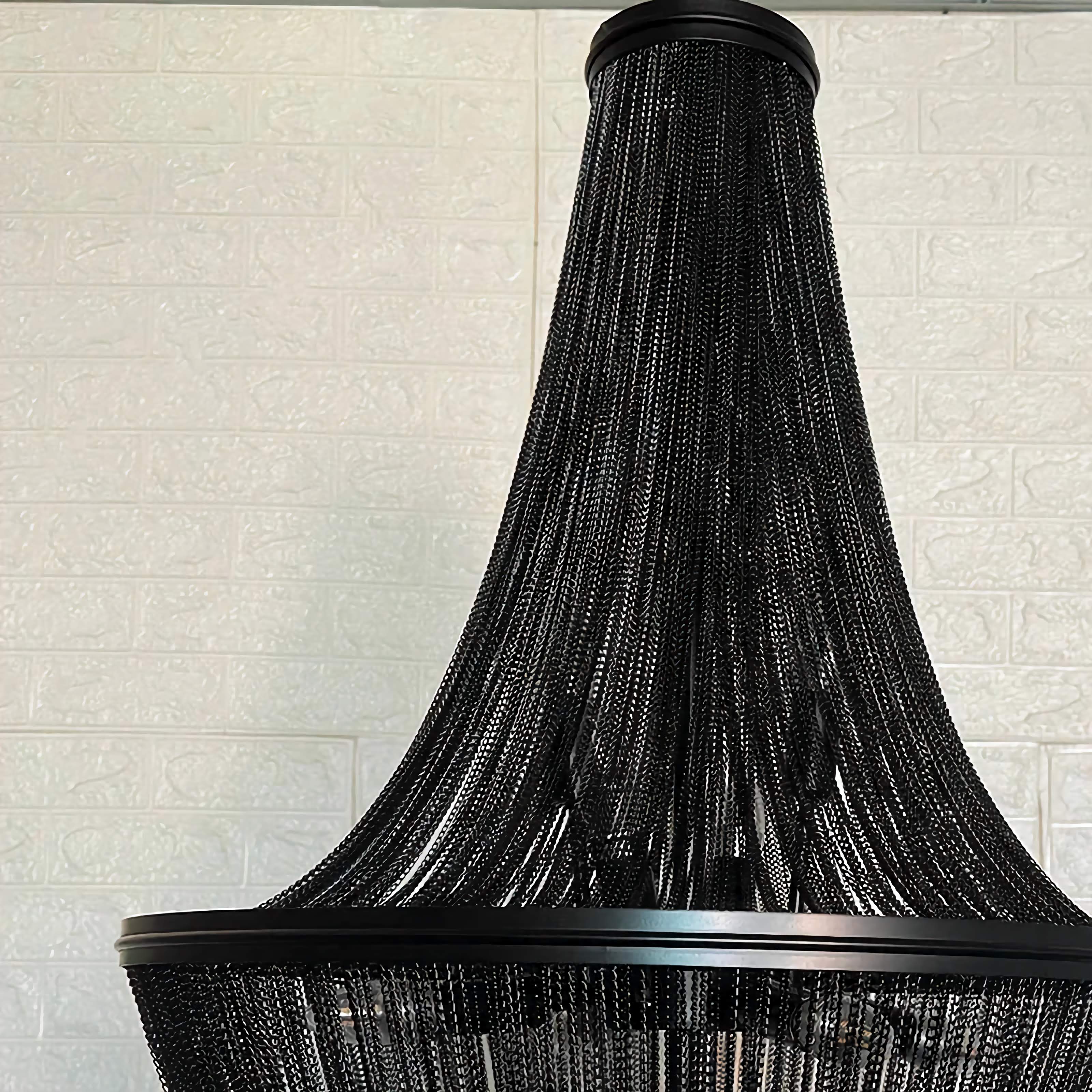 Black Beaded Chandelier | Ceiling Lamps for Dining Room Stairs