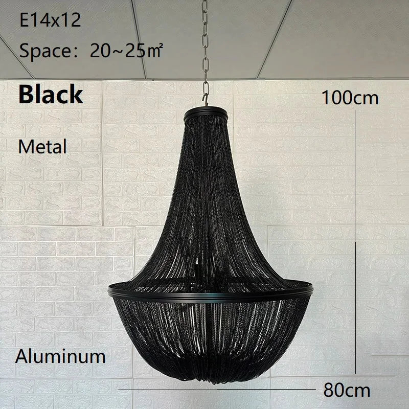 Black Beaded Chandelier | Ceiling Lamps for Dining Room Stairs