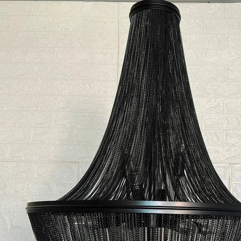 Black Beaded Chandelier | Ceiling Lamps for Dining Room Stairs - Chandeliers