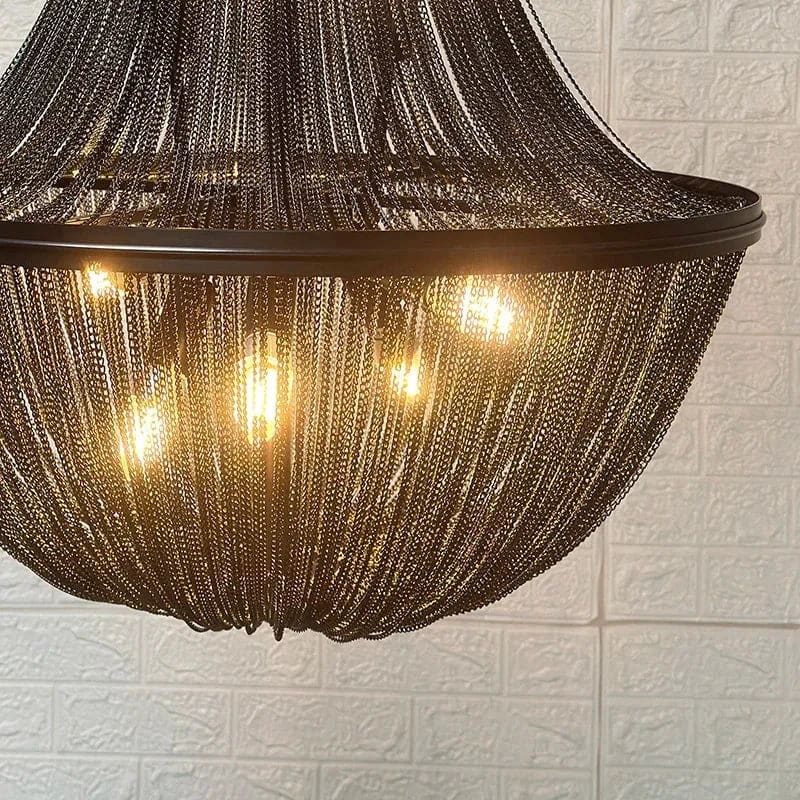 Black Beaded Chandelier | Ceiling Lamps for Dining Room Stairs - Chandeliers
