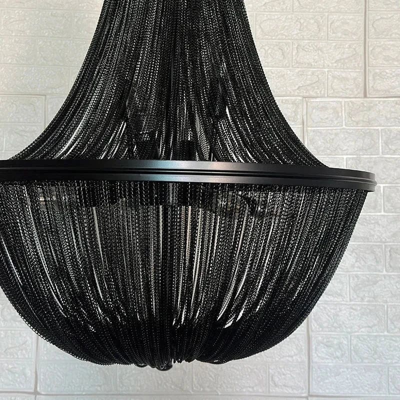 Black Beaded Chandelier | Ceiling Lamps for Dining Room Stairs - Chandeliers