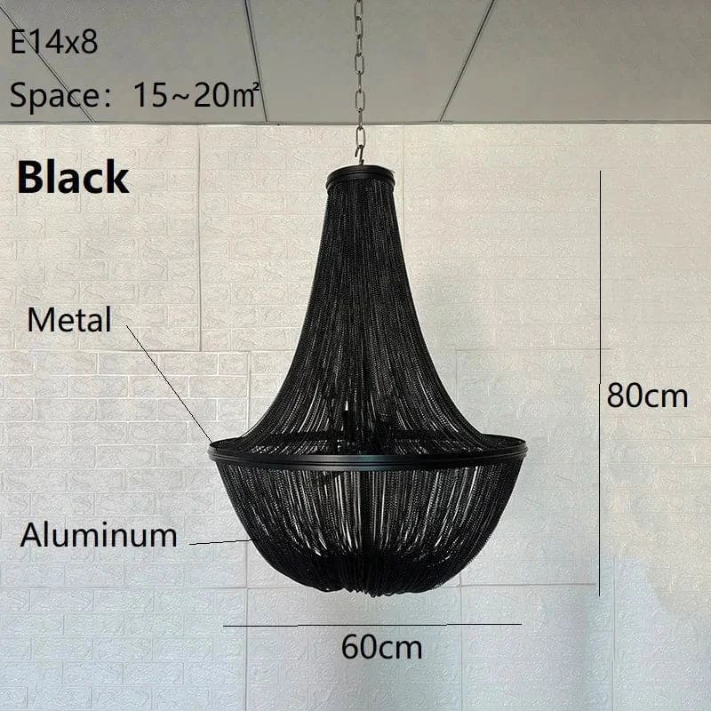 Black Beaded Chandelier | Ceiling Lamps for Dining Room Stairs - Chandeliers